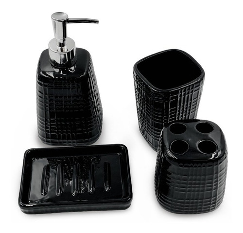 Set Accesorios De Baño X4  Ceramica Incluye Dispenser Jabon