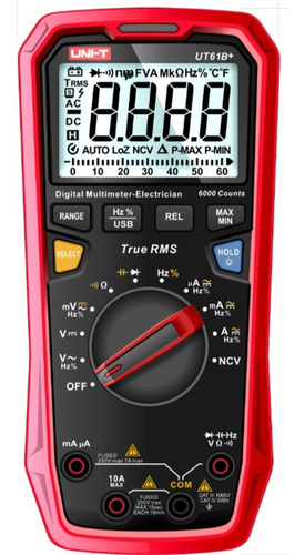 Multímetro Tester Digital True Rms Uni-t Ut61b+ 1000v Electr