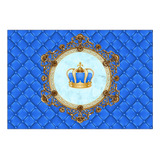Fundo Fotográfico - Coroa Realeza Azul Em Tecido 2,20 X 1,50