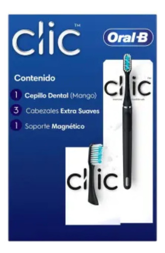 Cepillo Dental Oral B Clic Con 3 Cabezales Soporte Magnético
