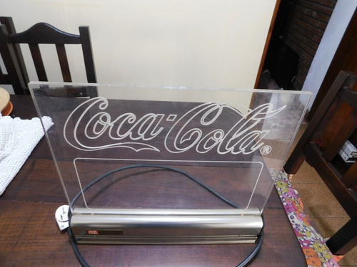 Cartel Antiguo Coca-cola De Neon Y Acrilico, Modelo Muy Raro