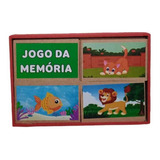 Brinquedo Pedagógico Em Madeira Estojo Jogo Memória Animais