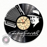 Reloj De Pared Elaborado En Disco De Lp Ref. Carlos Gardel