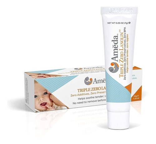 Ameda Triple Zero Lanolin Crema De Lactancia, 35 G/1.2 Oz