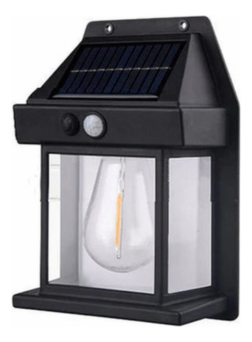 Farol Solar De Pared + Sensor Movimiento Luz Cálida Exterior