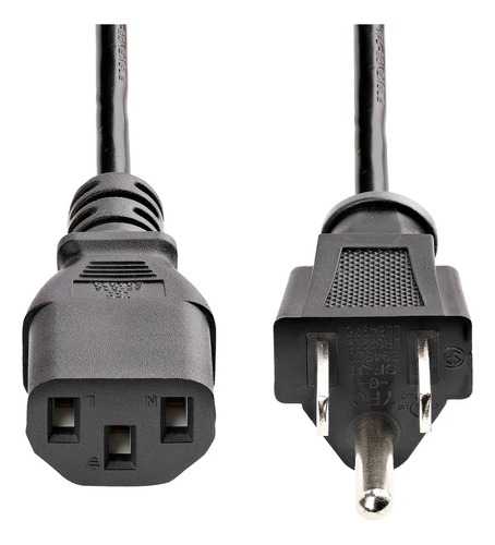 Cable Fuente Poder Pc, Cobre, Enchufe Americano, 1.5 Mt