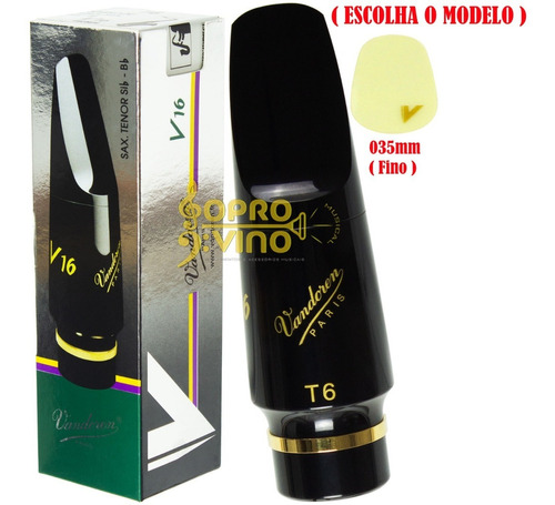 Boquilha Sax Tenor Vandoren V16 T6 Sm822e + Brinde Protetor 