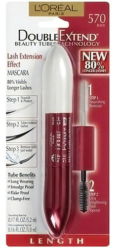 Rimel Loreal 2 Em 1 Double Extension - Mascara Cilios 570 Cor Black