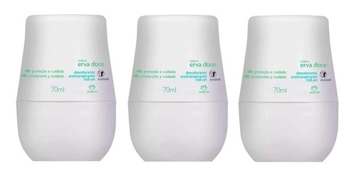 Kit X3 Desodorantes Roll-on Erva Doce Natura