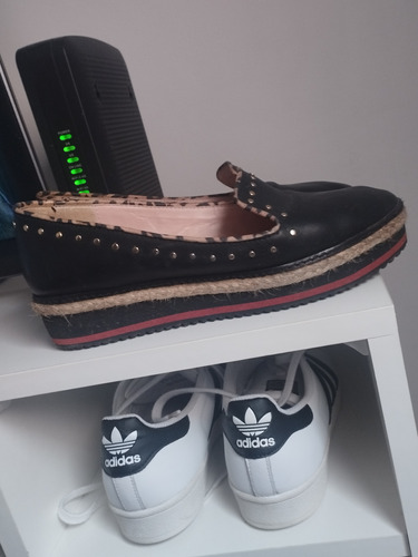 Panchas De Cuero Mocasín N°39 Mujer Marca Sybil Vane Únicas!