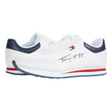 Tenis Tommy Laces Blanco Azul Rojo 100% Original Para Dama