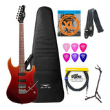 Guitarra Tagima Stella H3 Af Degradê Vermelho + Kit