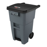 Rubbermaid® Bote Para Basura Con Pedal 246 Lt, Ruedas Y Tapa Color Gris