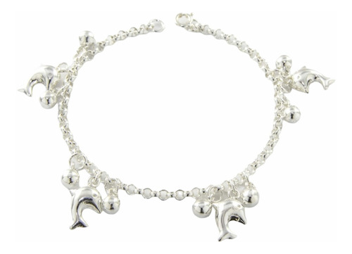 Pulsera Plata 925 Dijes Delfines