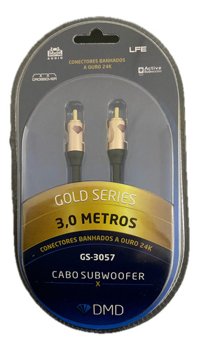 Cabo Subwoofer Gold Series Dmd Diamond Cable Gs-3057 3mts