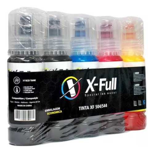 Kit 5 Tinta X-full Compativel P/ Epson T544 T504 L3150 L3250