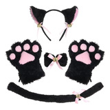 Disfraz De Gato Cosplay Orejas Halloween Animal Gatito