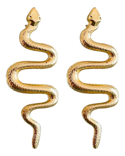 Brinco Feminino Cobra Serpente Dourado Folheado Banhado Luxo