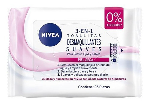 Toallitas Desmaquillantes 3 En 1 Piel Suave 25 Un Nivea