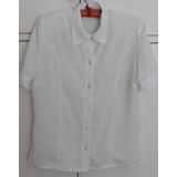 Camisa Usada De Mujer Color Blanco Talle  M  Manga Corta