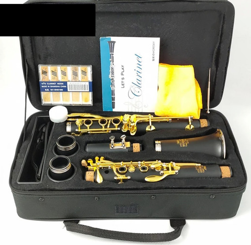 Clarinete 17ch Douradas Moresky Sib-mol Corpo Ebonite A Paz