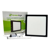 Luminaria Plafon Painel Led Aluminio 18w Sobrepor Quadrado Slim Preto Branco Frio 6000-6500k