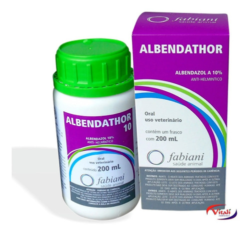 Albendathor Vermífugo Oral Veterinário 10% Fabiani 200 Ml