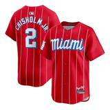Jersey M L B Miami Marlins #2 Chisholm Jr. (talla X L)