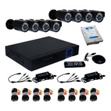 Kit Dvr De 8 Canales Con 8 Cámaras Cables Fuente Disco 1tb