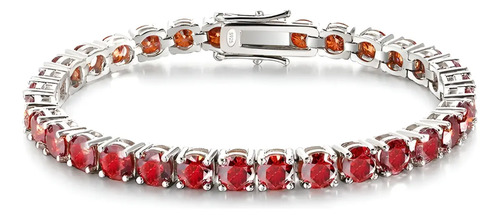 Pulso Tenis Pulsera Plata 925 Moissanita Roja Ct Hombre Kz