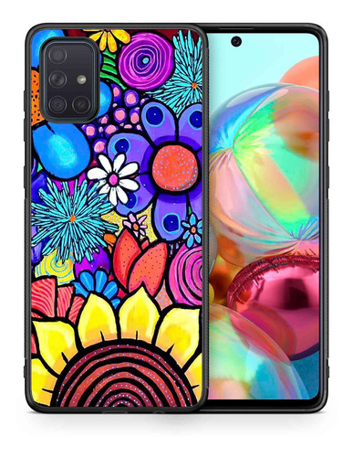 Funda Galaxy A71 Flores De Colores Uso Rudo Tpu / Pm 