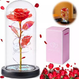 Flores Artificiales Rosa Eterna Hoja Oro Regalos Para Mujer1