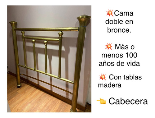 Cama Doble Antigua En Bronce, Tiene Mas O Menos 100 Años