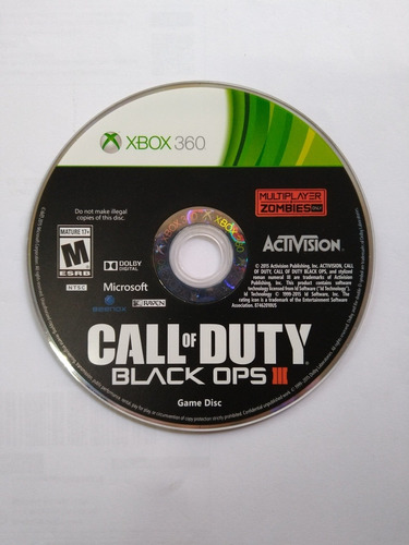 Call Of Duty Black Ops 3 Xbox 360 Disco - Requiere Internet