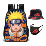 Set Mochila Doble Cara Naruto+máscara+gorro