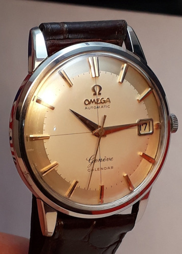 Reloj Omega Geneve Calendar Exquisito Dial 2 Tonos Todo 10 P