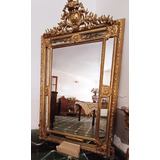 Espejo Antiguo Frances Con Marco Tallado Oro Antigüedad