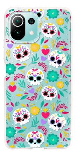 Funda Para Xiaomi Mujer Calaveras Flores Corazones Nombre