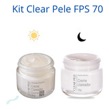 Kit Creme Clareador Dia Fps 70 + Creme Noturno Clear Pele