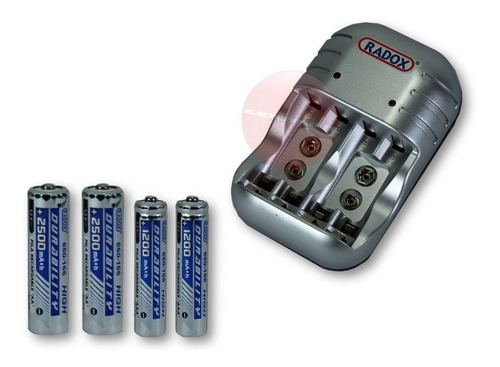 Kit Cargador Universal Baterias + 4 Pilas Aa Y Aaa 2500mha 