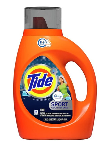 Jabón Líquido Tide Plus Febreze Sport Active Fresh 1.36 l