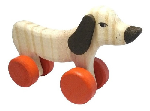 Caballito Perro Rodante Juguete De Madera Montessori Waldorf