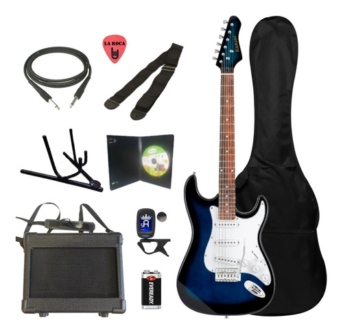 Combo Guitarra Electrica Amplificador Funda + Accesorios Cuo