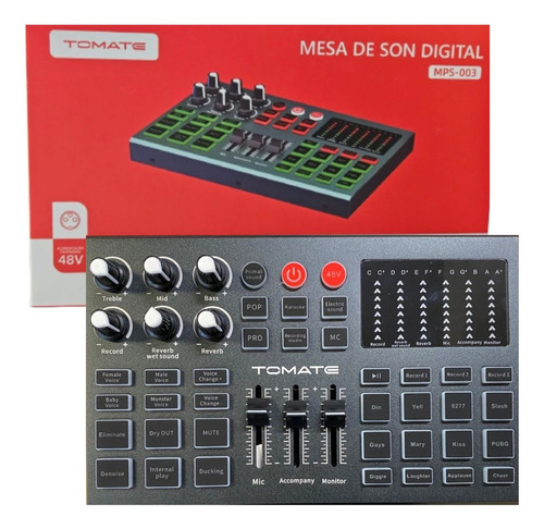 Mesa De Som Digital Efeito Sonoro Áudio Mixer  Bateria