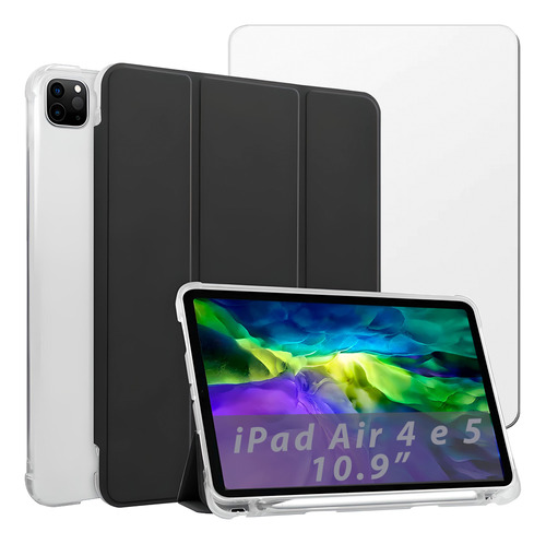 Capa Smart P/ iPad Air 5 4 10.9 Pol Cover Case + Película