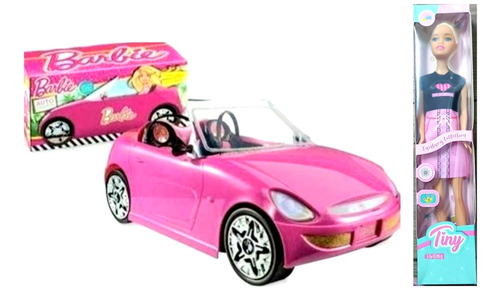 Auto Barbie Tv Con Stickers Y Muñeca Articulada