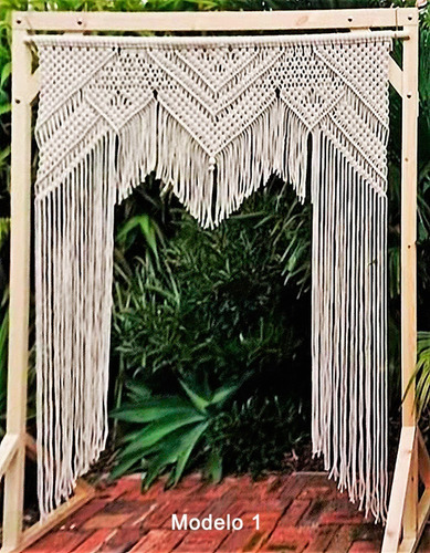 Cortina Tejida En Macrame Mediana Boho Colgante Mulda Cuadro