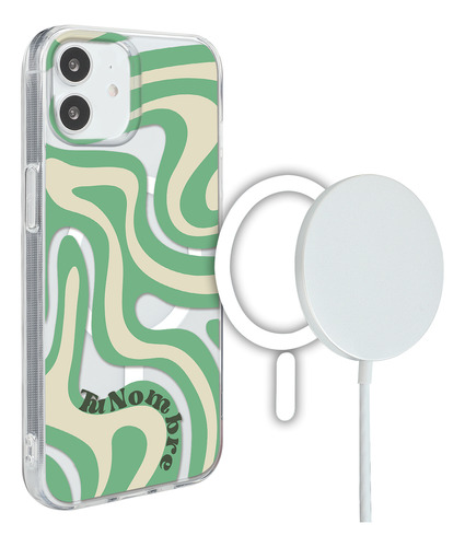 Funda Para iPhone Magsafe Con Para Mujer Curvas Verde