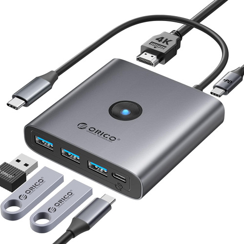 Orico Usb C Docking Station, Concentrador Usb C 5 En 1 Con 4