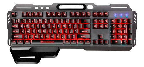 Teclado Gamer Space Warships Gk70 Metálico Y Retroiluminado